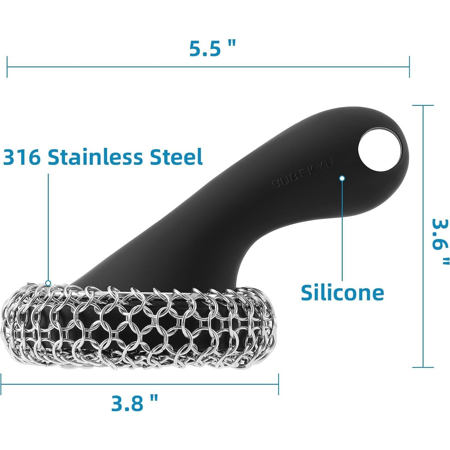 Estropajo de Hierro Fundido SUBEKYU con Mango de Silicona