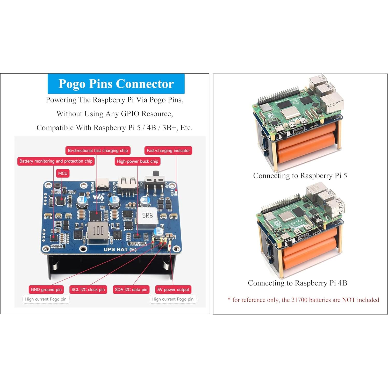 Fuente de Alimentación Ininterrumpida UPS HAT UeeKKoo para Raspberry Pi 5/4B/3B+