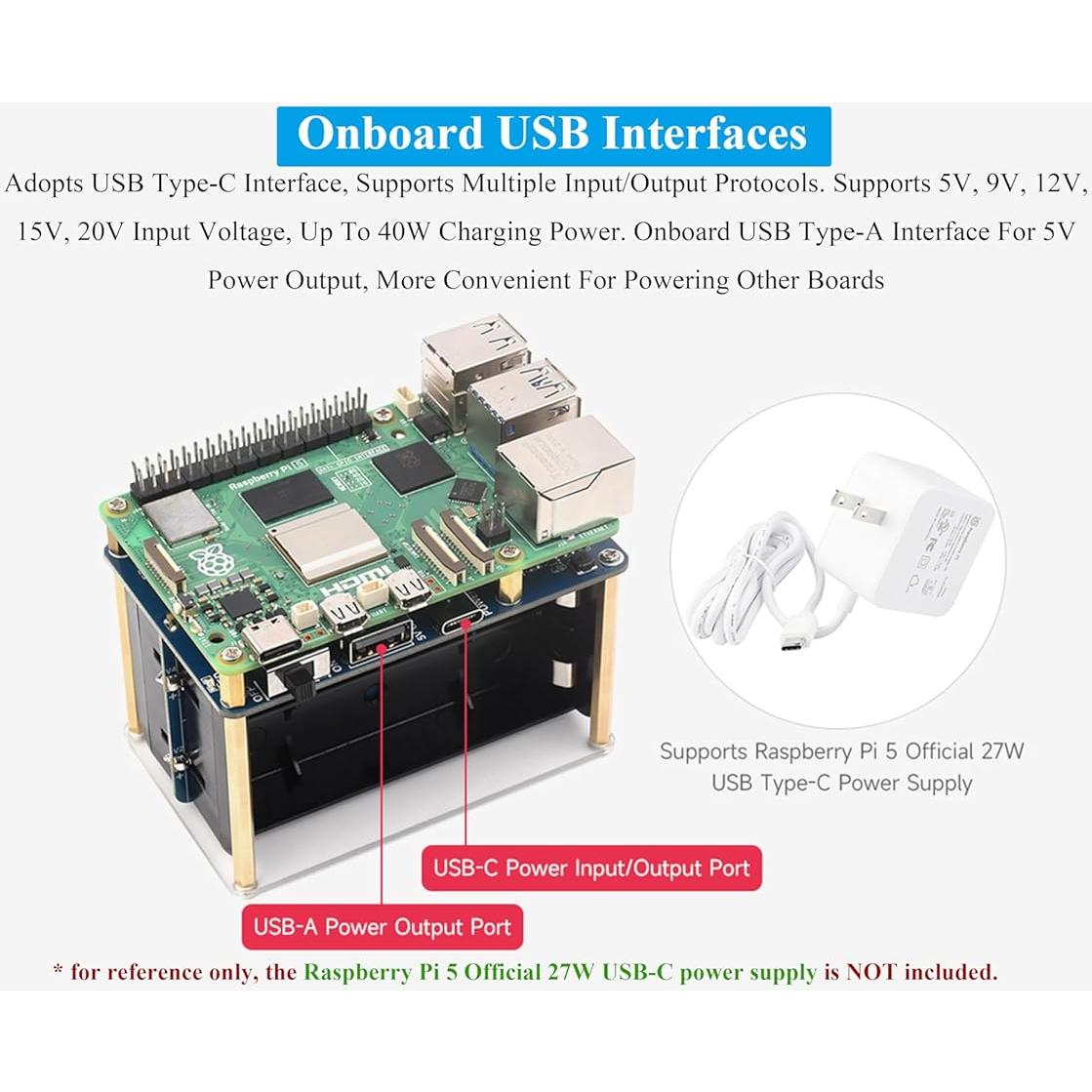 Fuente de Alimentación Ininterrumpida UPS HAT UeeKKoo para Raspberry Pi 5/4B/3B+