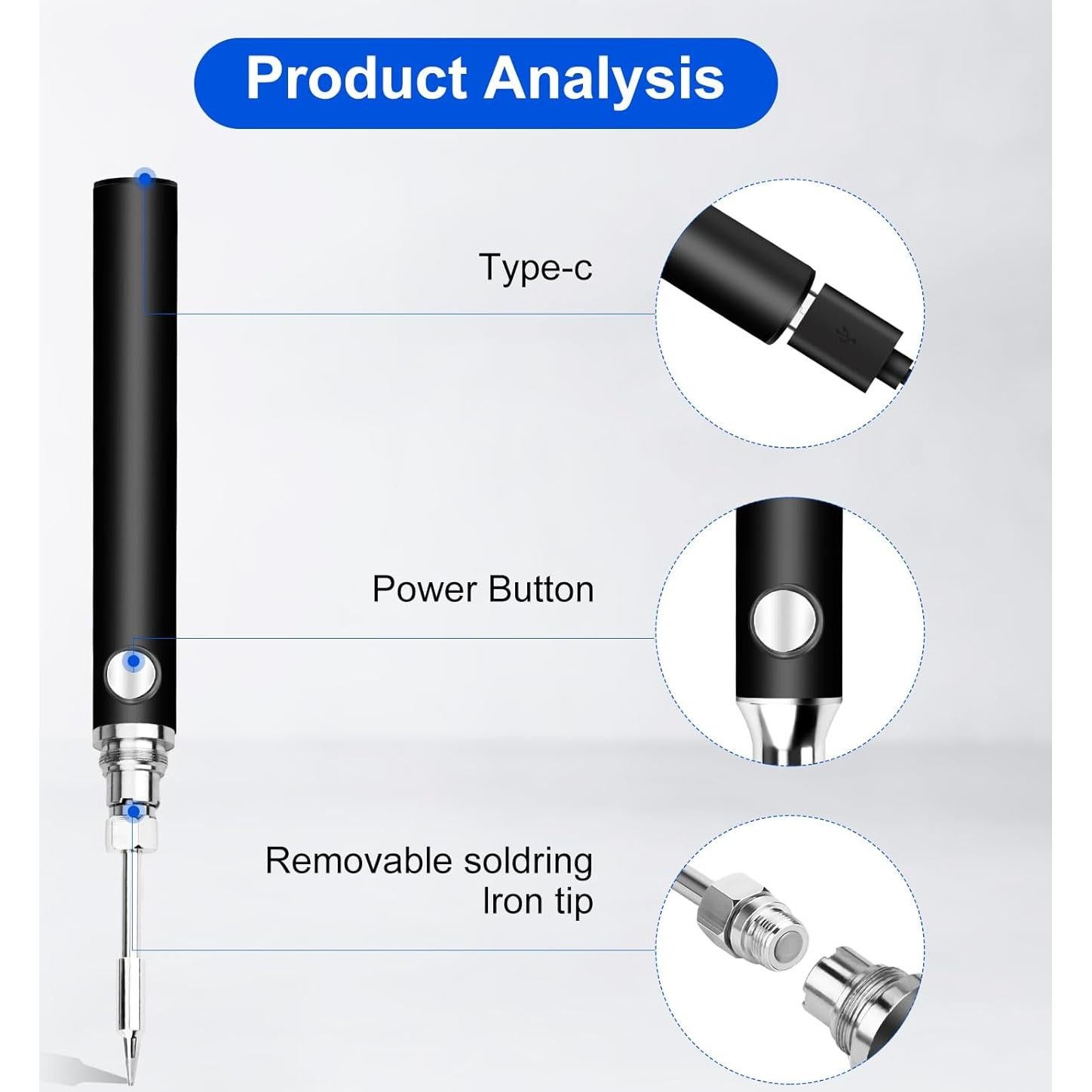 Kit de Soldador Inalámbrico Dmyond 10W 3 Temperaturas USB