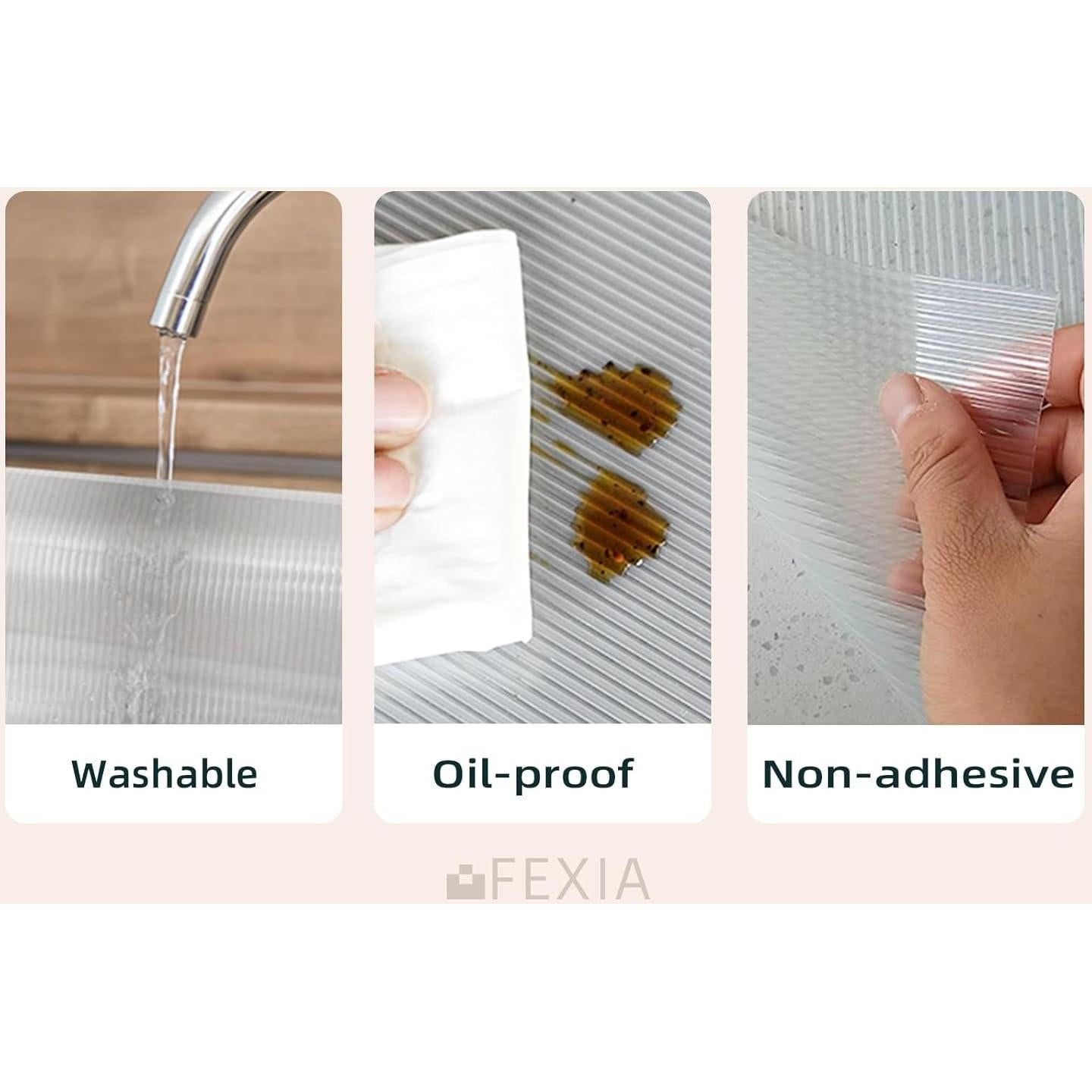 Forro de Estantería Antideslizante FEXIA 30cm x 1.5m Transparente