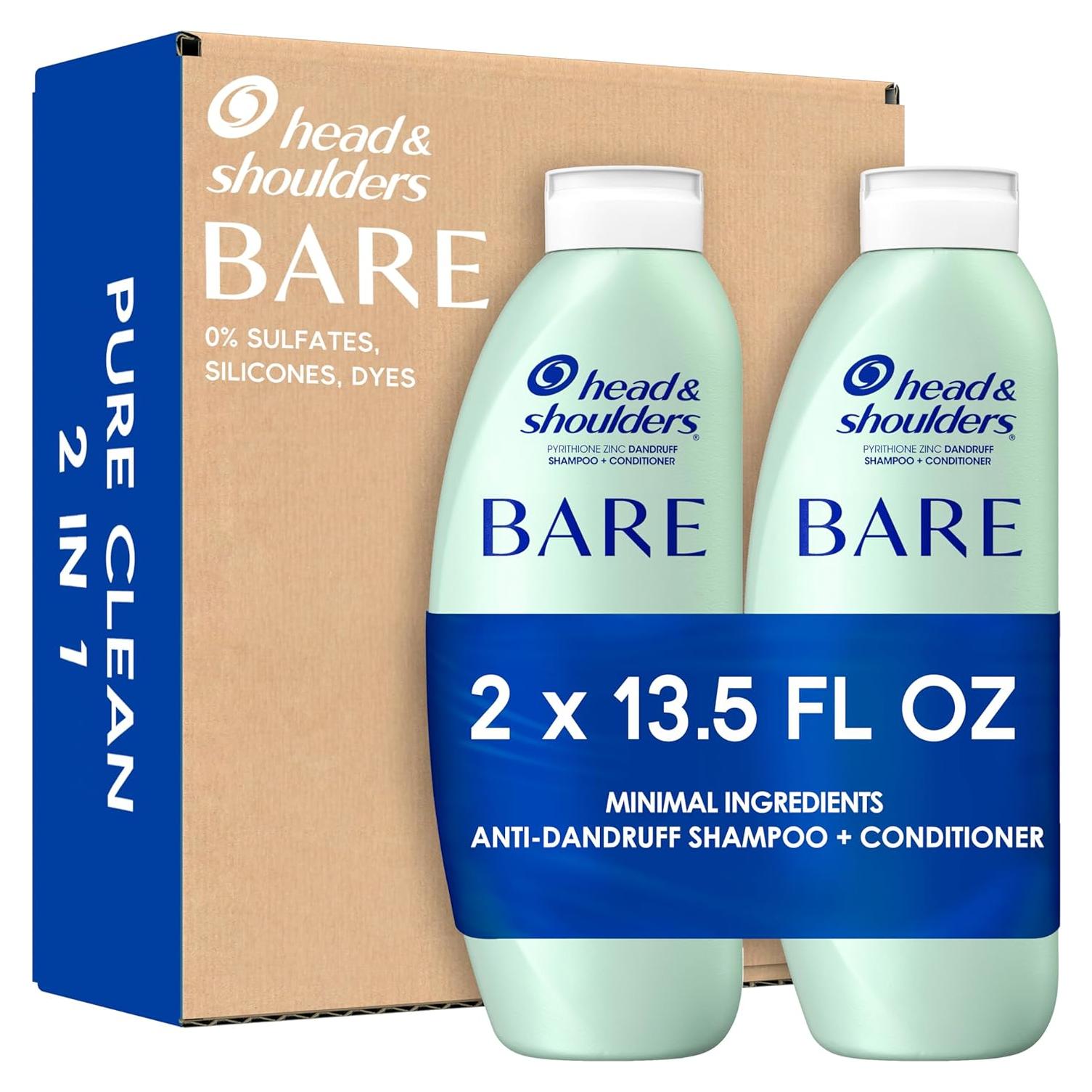 Head & Shoulders BARE 2-en-1 Champú y Acondicionador 400 ml x2