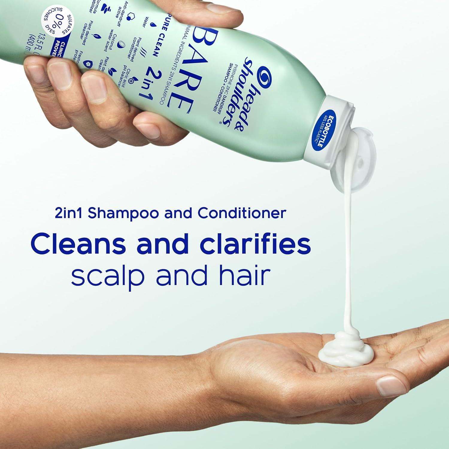 Head & Shoulders BARE 2-en-1 Champú y Acondicionador 400 ml x2