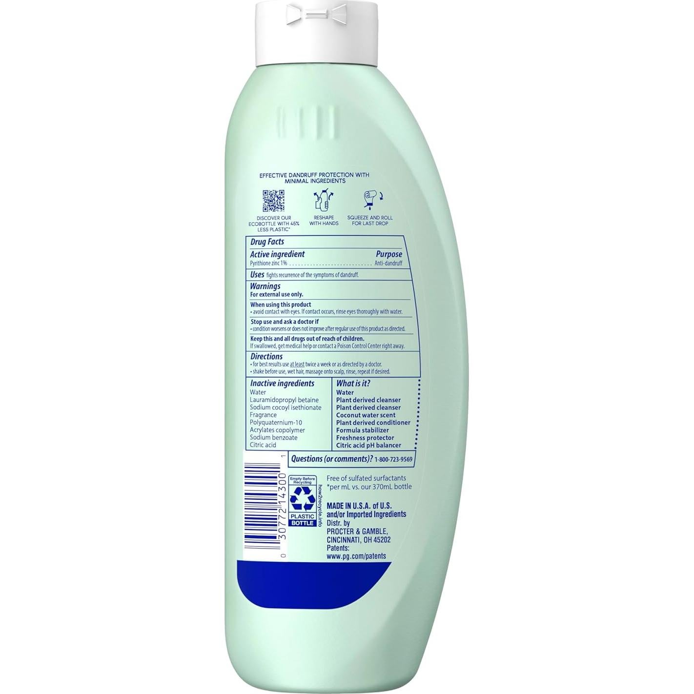 Head & Shoulders BARE 2-en-1 Champú y Acondicionador 400 ml x2