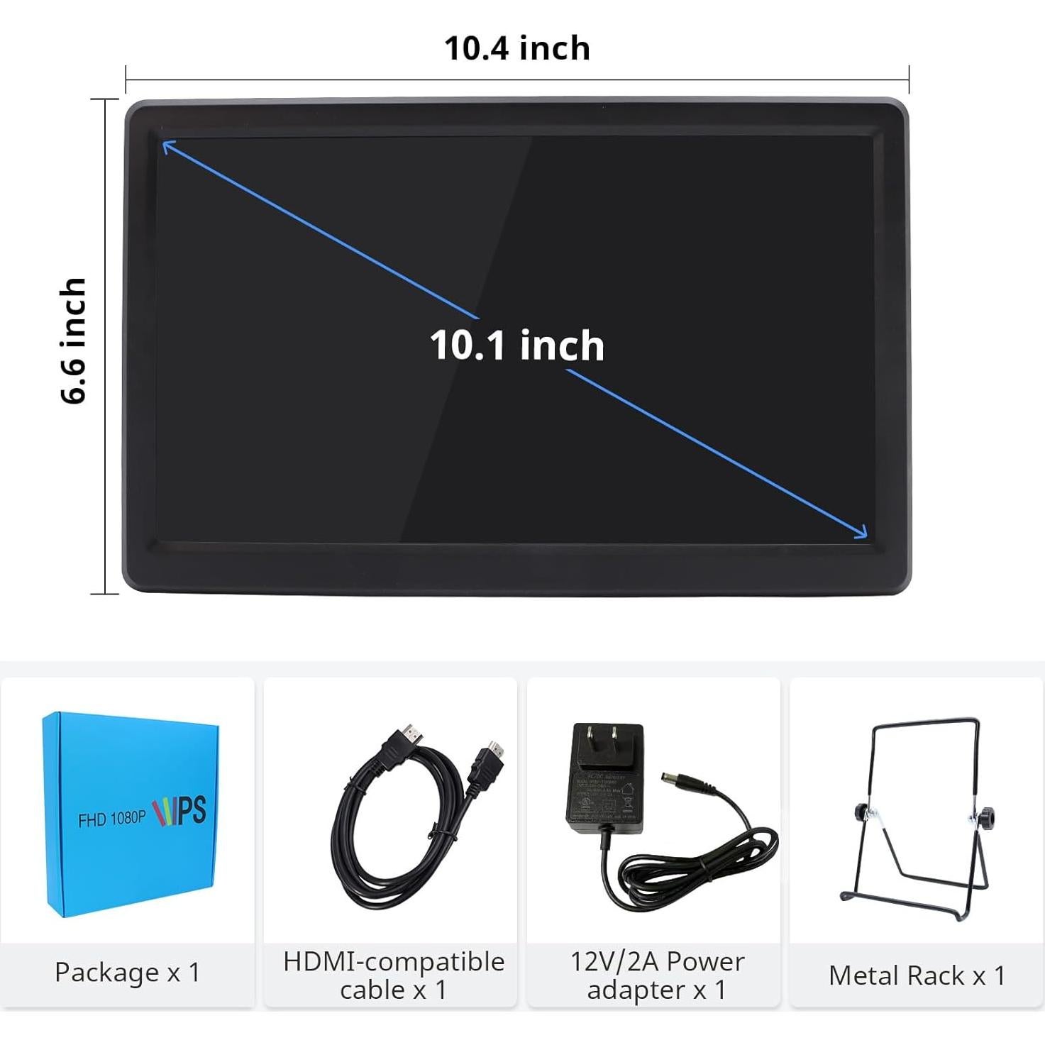 Monitor Portátil ELECROW 10.1" FHD IPS con Altavoces