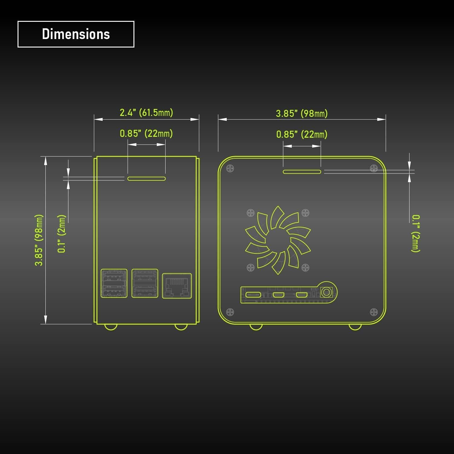 Caja ElectroCookie Raspberry Pi 4 Mini Torre Aluminio