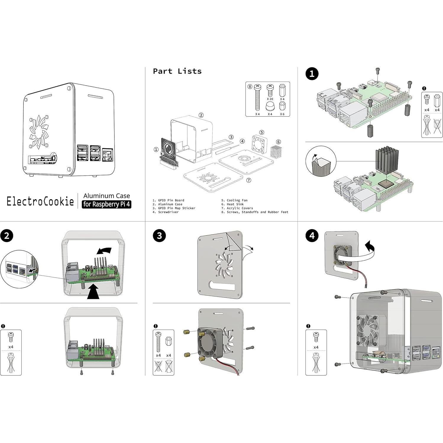 Caja ElectroCookie Raspberry Pi 4 Mini Torre Aluminio