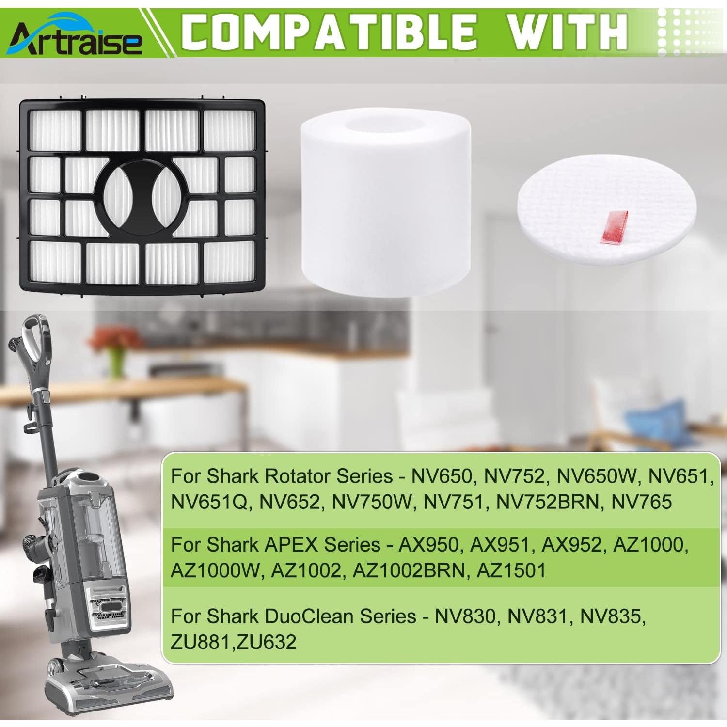 Reemplazo Filtros HEPA y Espuma Shark Rotator Artraise