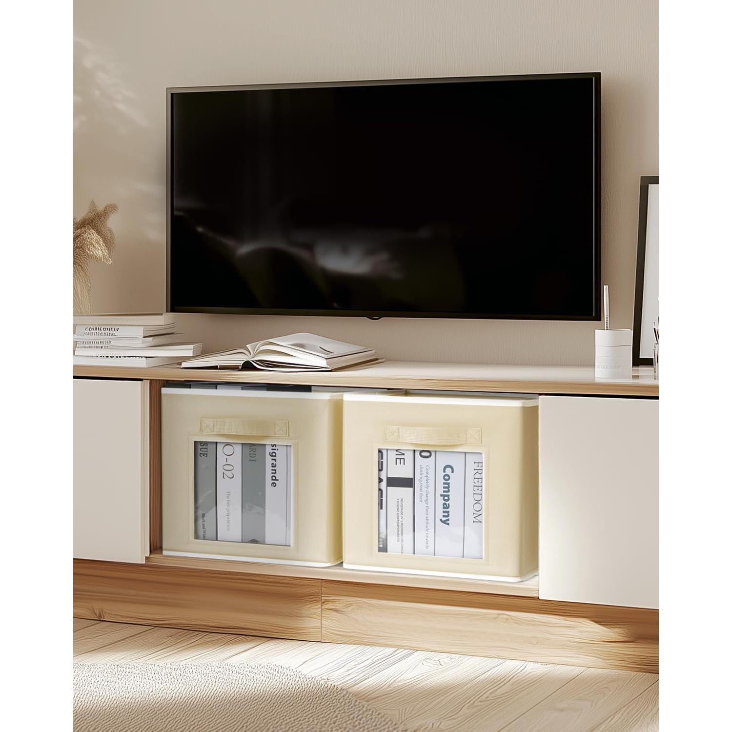 Cestas de Almacenamiento Plegables Homsorout 6 Unidades Beige