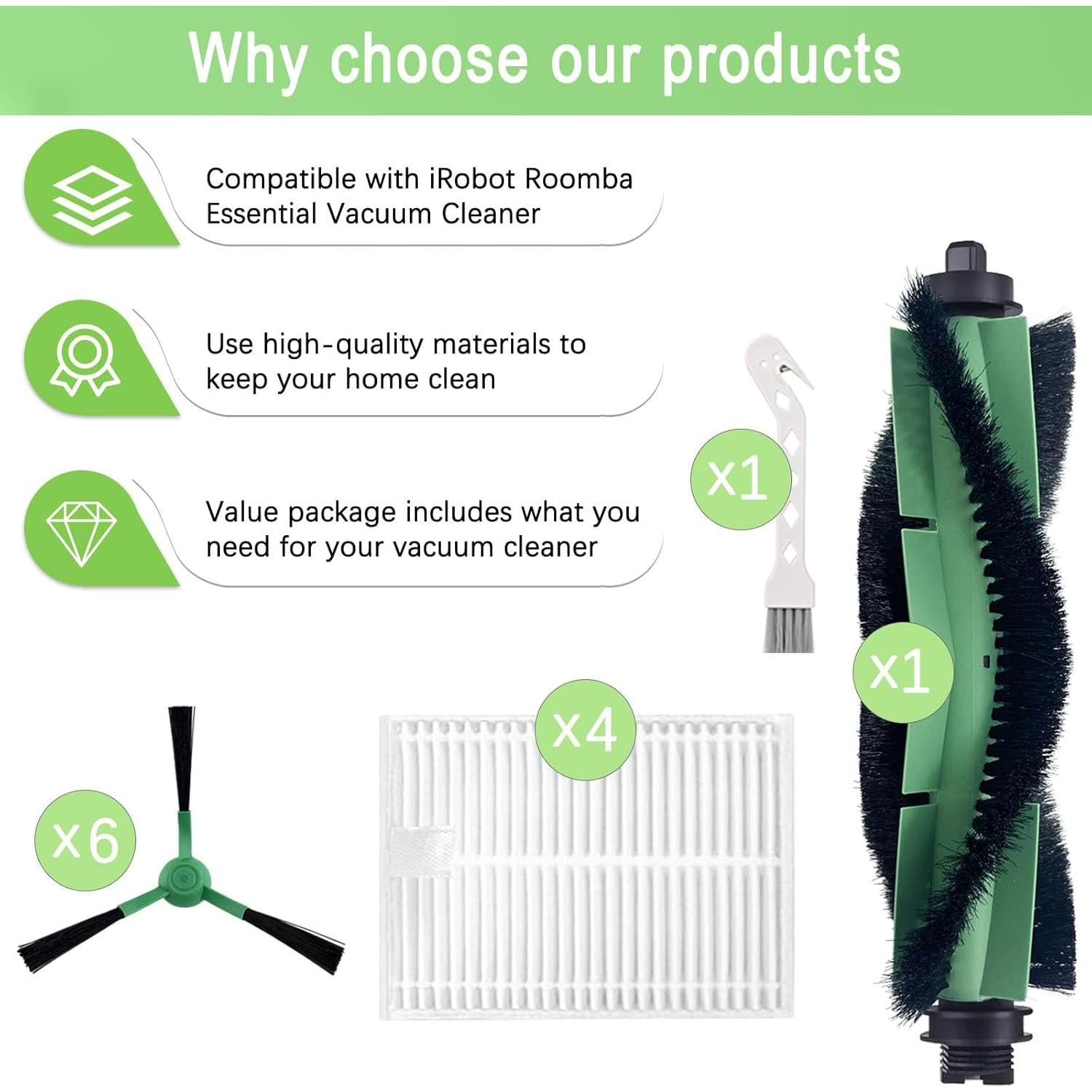 Piezas de Repuesto iRobot Roomba Y0140, Q0520, 11 Accesorios