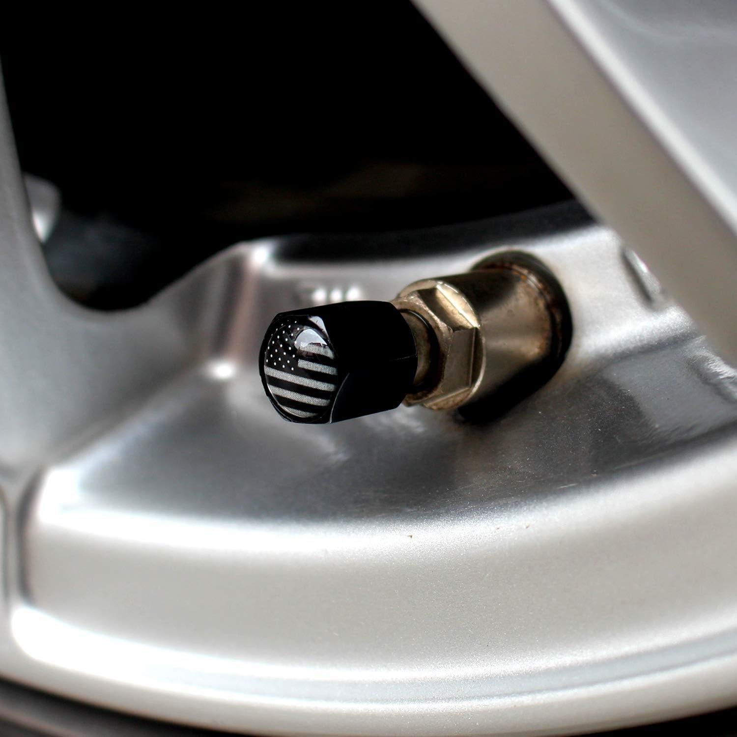 Tapas de Válvula Neumático SAMIKIVA con Bandera USA - 12 Pzas