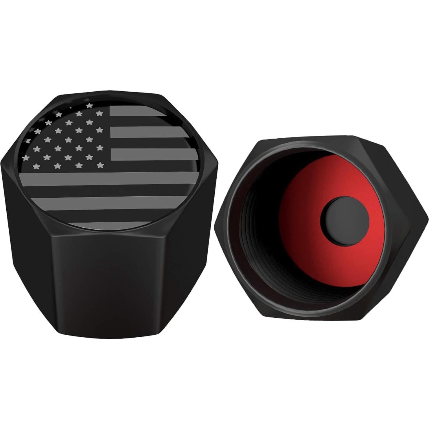 Tapas de Válvula Neumático SAMIKIVA con Bandera USA - 12 Pzas