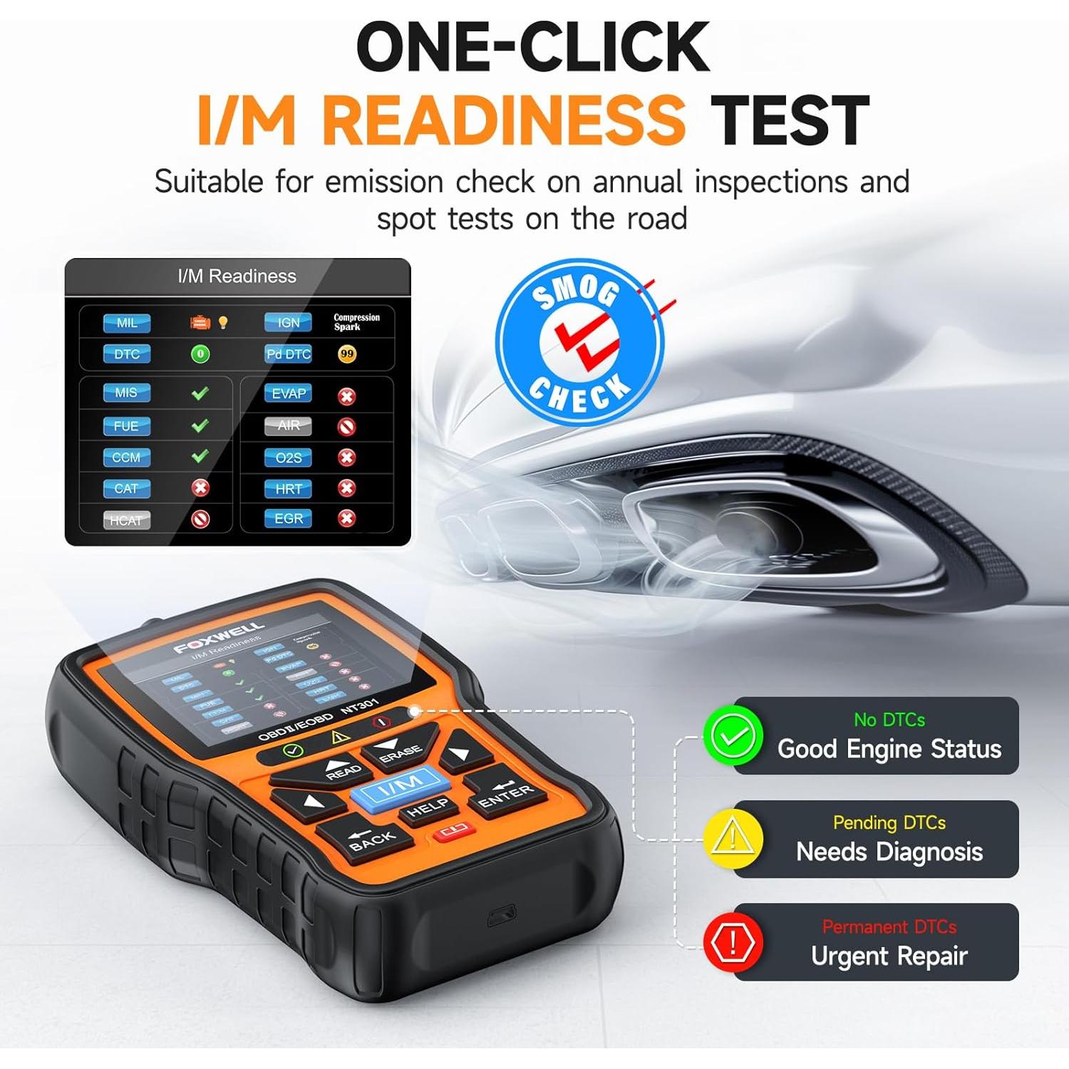 Escáner OBD2 FOXWELL NT301 Lector de Códigos y Datos en Vivo