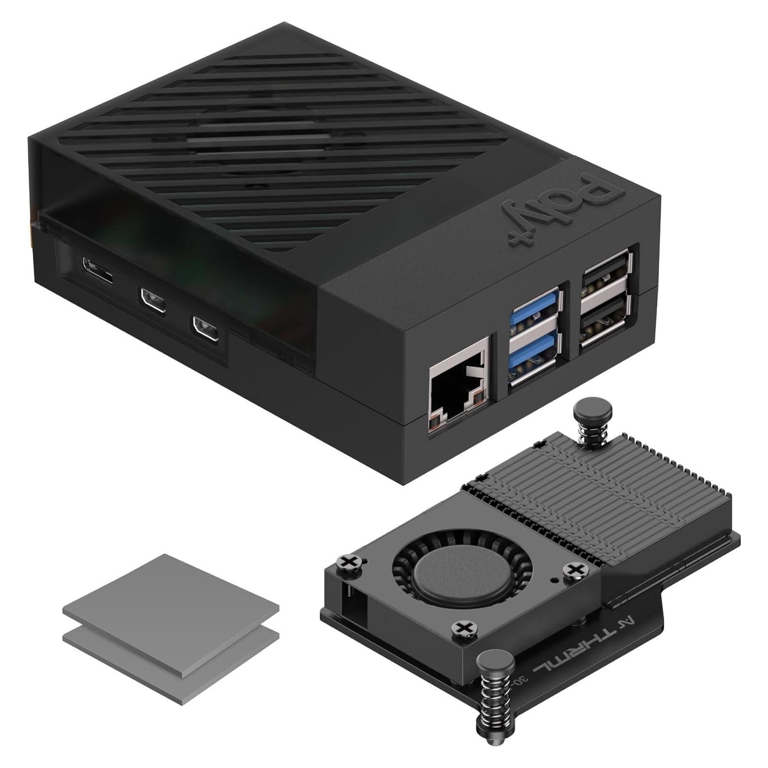 Caja Argon Poly+5 para Raspberry Pi 5 con ventilador 30mm