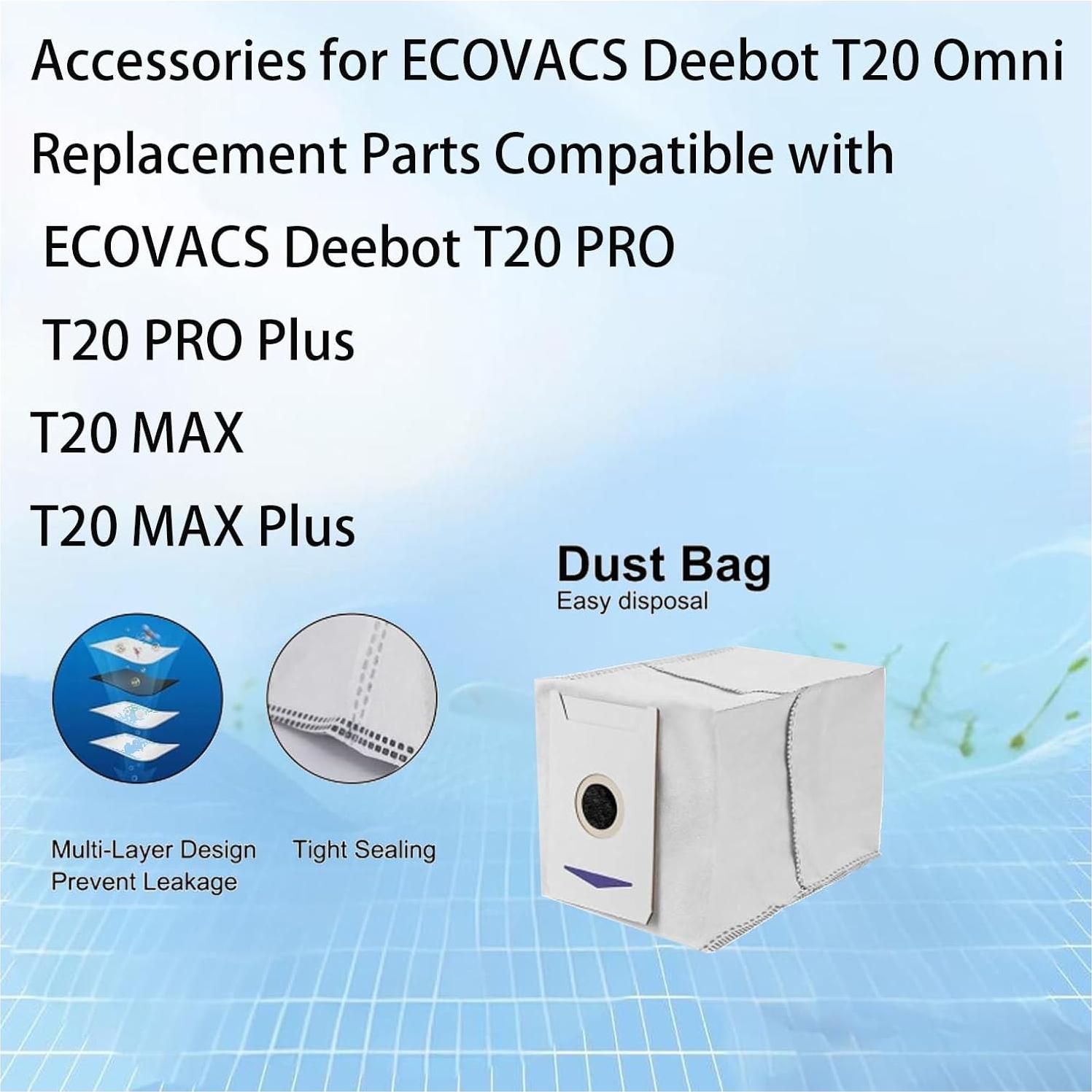 Kit de Accesorios de Repuesto Jpbaisqic para ECOVACS Deebot T20 Omni