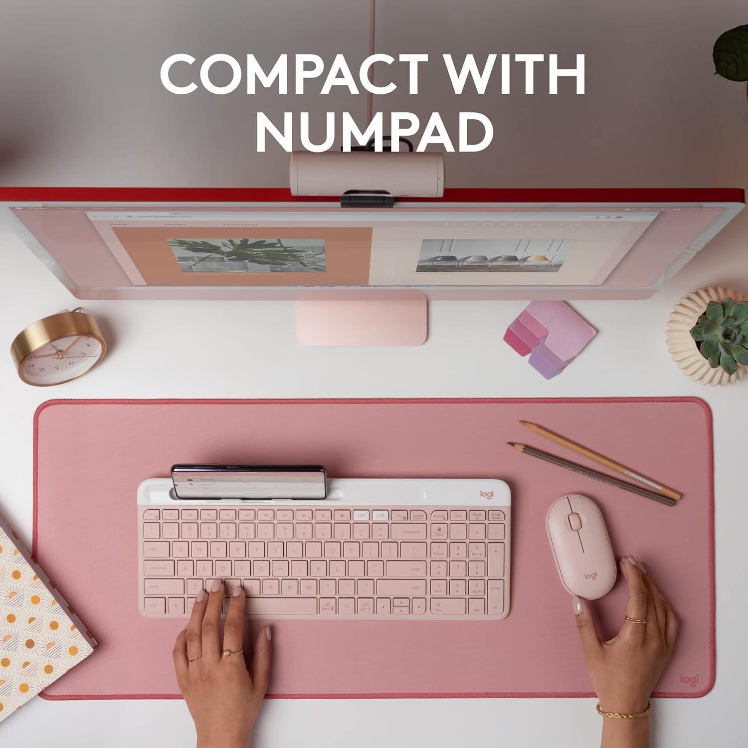 Teclado Inalámbrico Logitech K585 Rosa Multi-Dispositivo