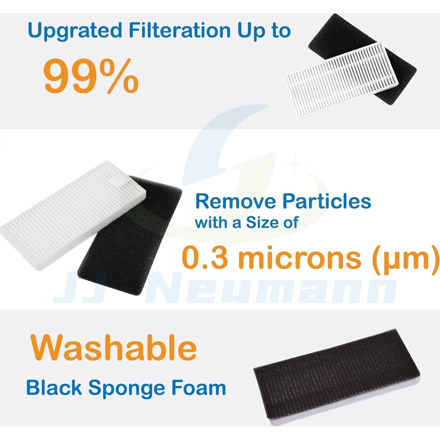 Replacement Parts Accessories Compatible with Dser Robot Vacuum RoboGeek 20T, 21T, 22T, 23T (13 Pcs Value Pack)