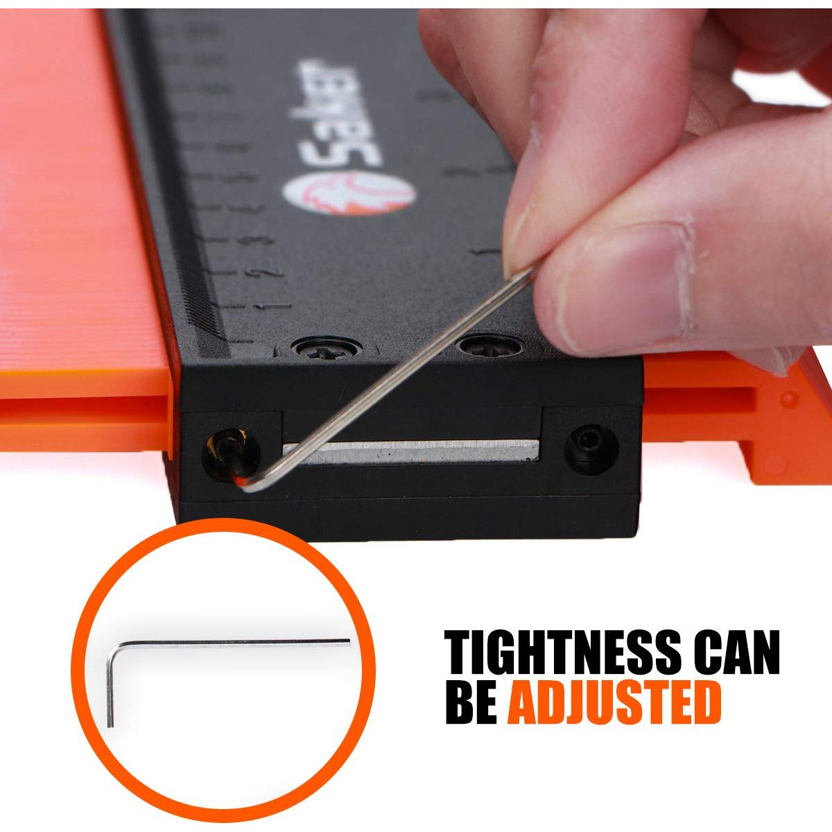 Saker Medidor de Contorno 25,4 cm Ajustable para Carpintería