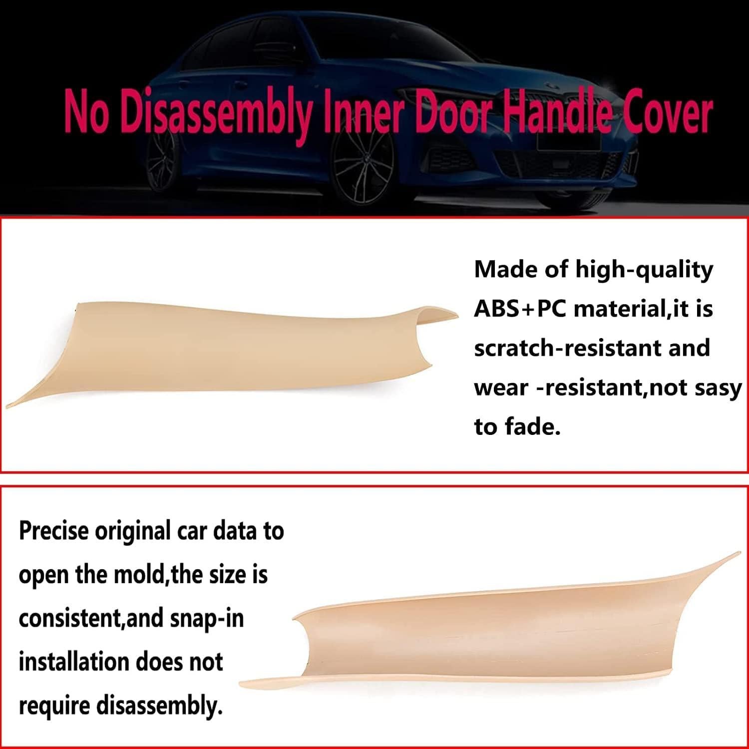 Cubiertas Tirador Puerta BMW X5 F15 F85 X6 F16 F86 3 Piezas Beige