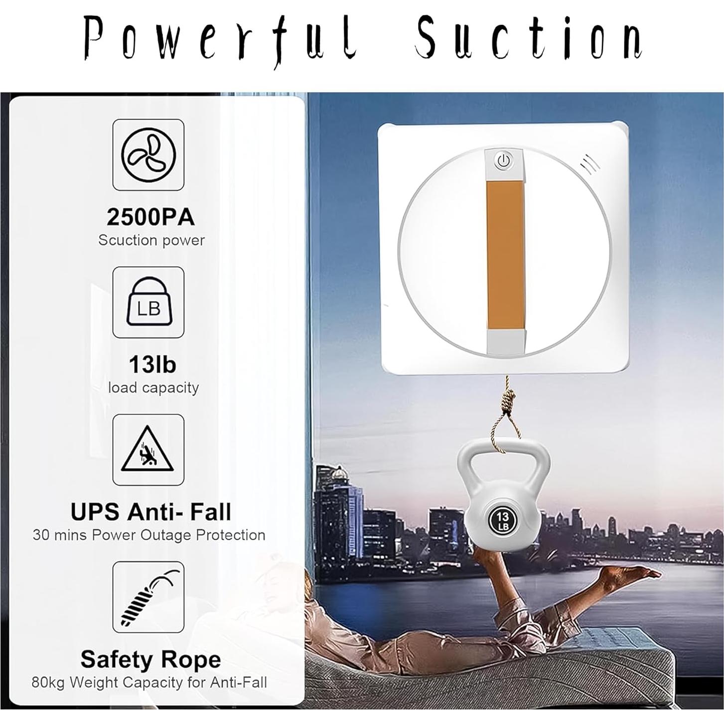 Robot Limpiador de Ventanas EXVEST 2500Pa Inteligente 40ml