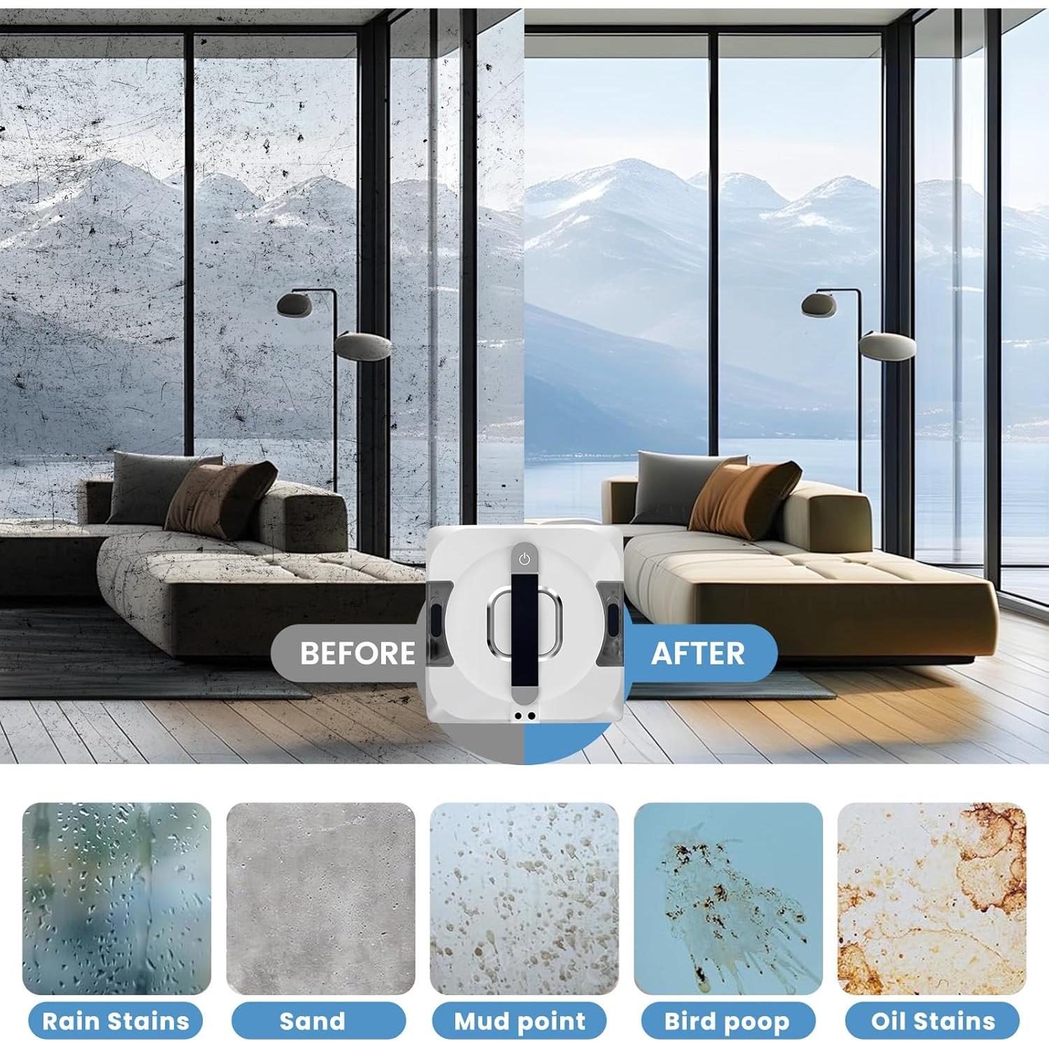 Robot Limpiador de Ventanas EEland con Doble Rocío 3500Pa