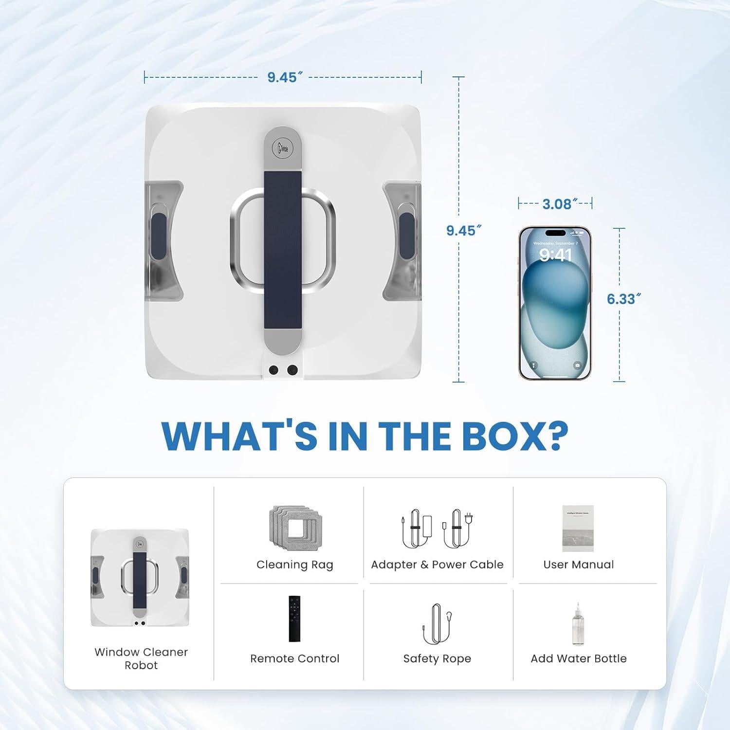 Robot Limpiador de Ventanas EEland con Doble Rocío 3500Pa