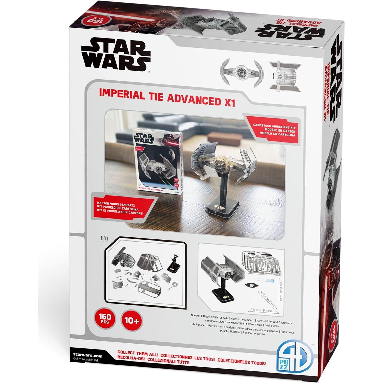 Kit de Modelo 3D Star Wars TIE Advanced 4D Build 160 Piezas