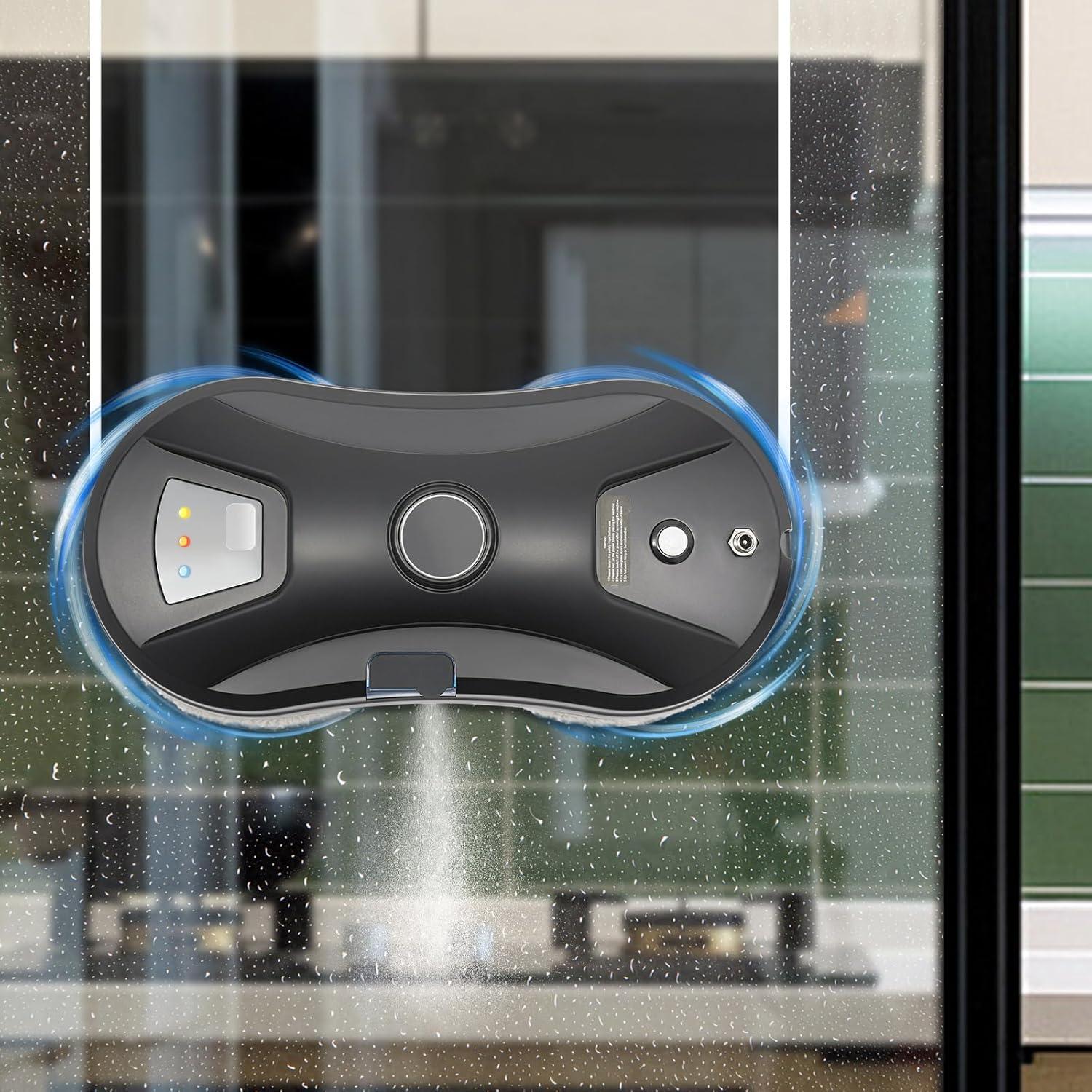 Window Cleaner Robot, Automatic Cleaning with Intelligent Path Planning, 2800Pa Suction Power, Remote Control, Smart Glass Cleaning Machine for Interior/Exterior Windows, 110V