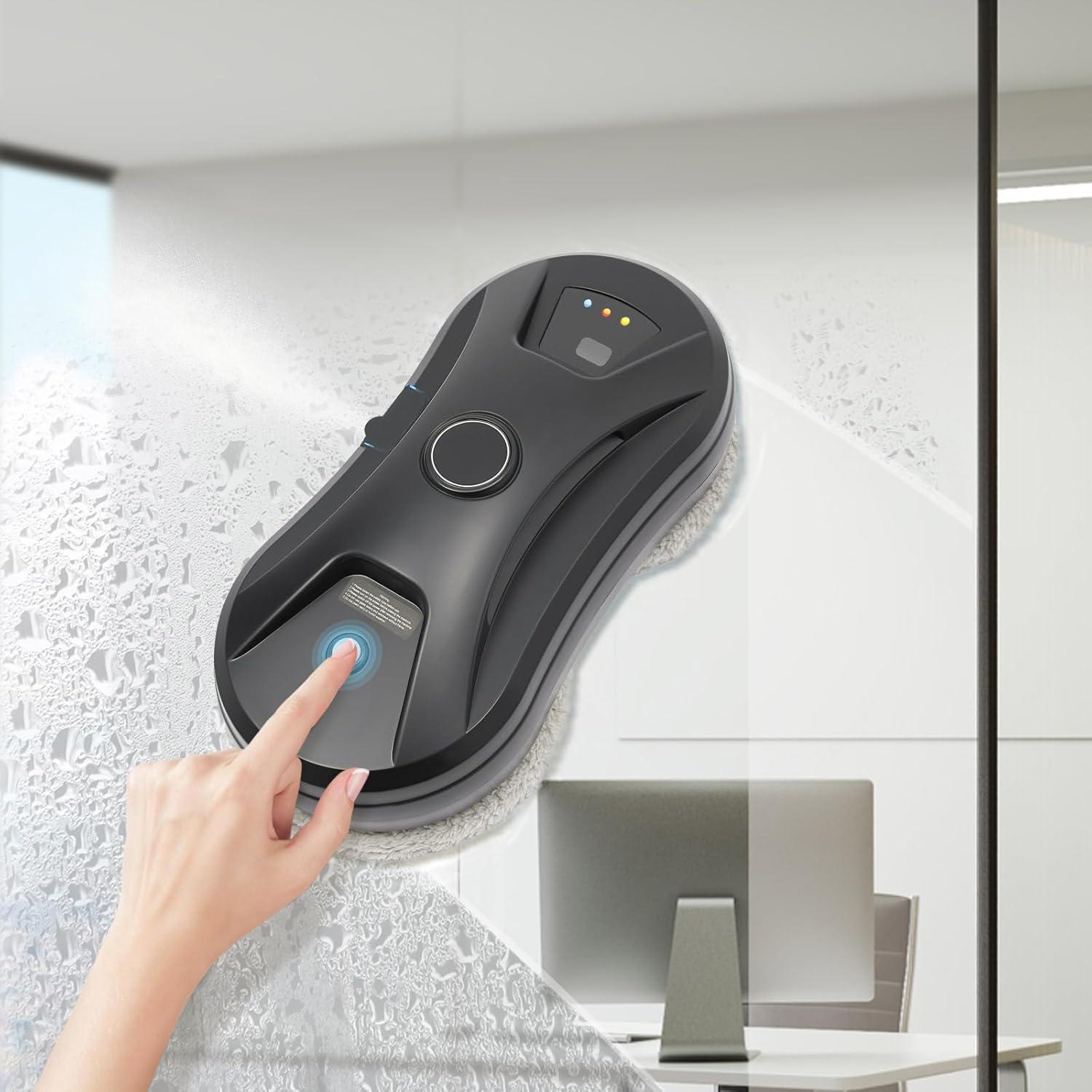 Window Cleaner Robot, Automatic Cleaning with Intelligent Path Planning, 2800Pa Suction Power, Remote Control, Smart Glass Cleaning Machine for Interior/Exterior Windows, 110V