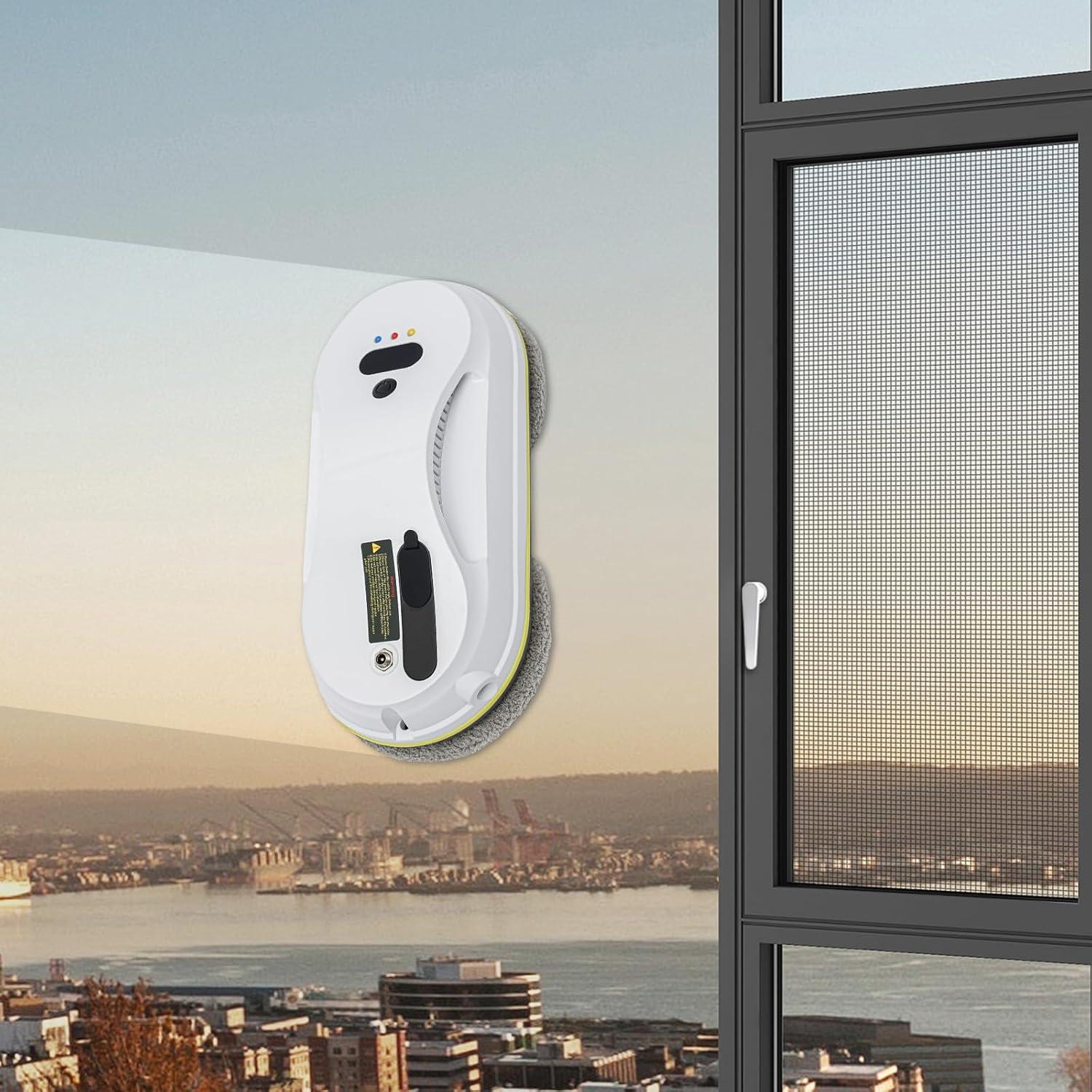 Window Cleaner Robot 90W High Cleaning Speed Smart Glass Cleaning Robot 2800Pa Suction Power Remote Control Window Cleaning Robot Automatic Window Cleaner Cleaner (90W Remote Control)