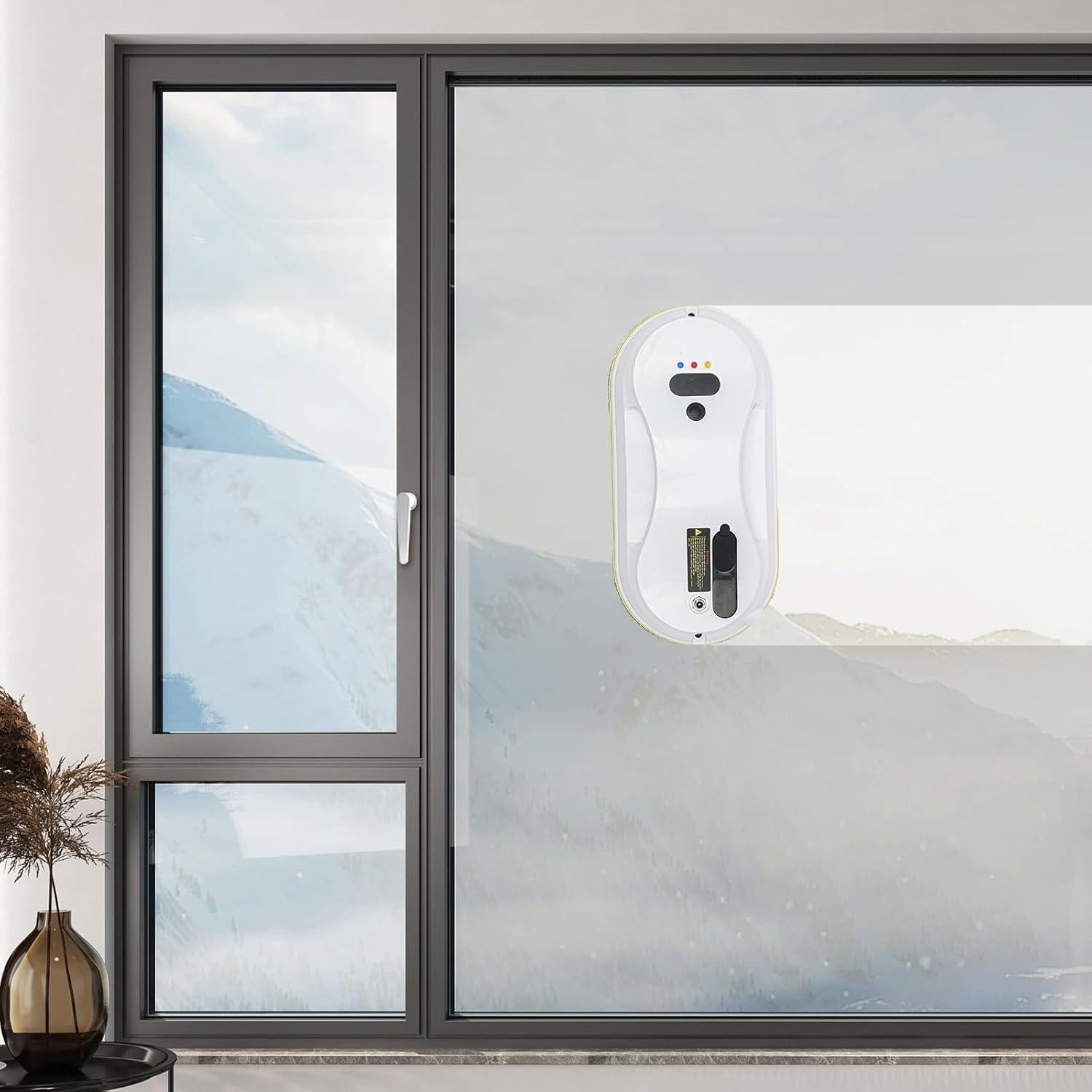 Window Cleaner Robot 90W High Cleaning Speed Smart Glass Cleaning Robot 2800Pa Suction Power Remote Control Window Cleaning Robot Automatic Window Cleaner Cleaner (90W Remote Control)