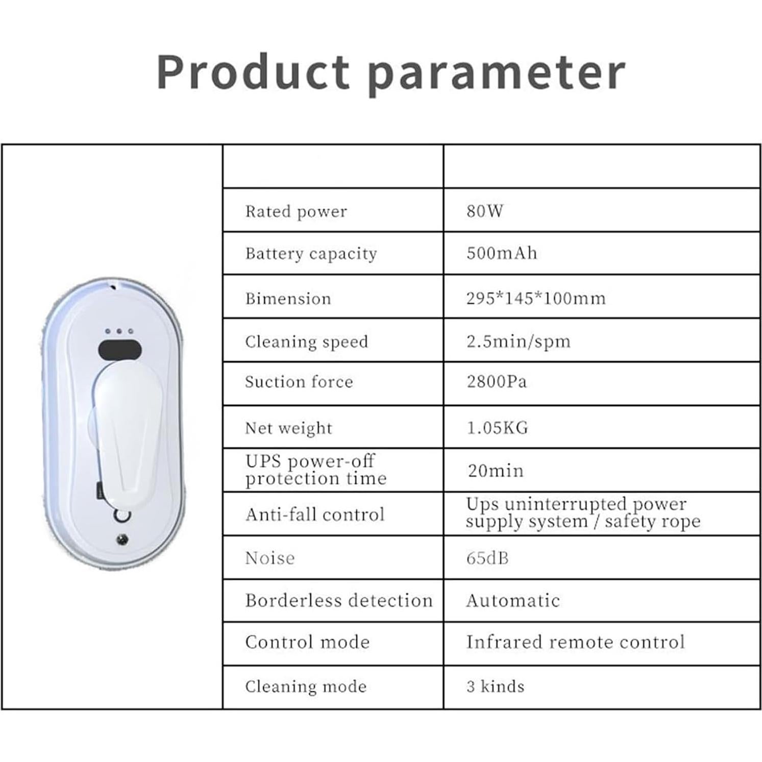 Smart Glass Cleaning Robotic Window Cleaning Robot Cleaning Cloths Automatic Window Cleaning Robot Home Robot Vacuum Cleaner Window Cleaning Robot for Windows, Tiles, Bat(