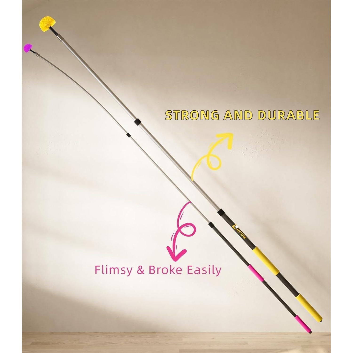 Squeegee Telescópico 2 en 1 Opow 365.76 cm con Paños Reutilizables