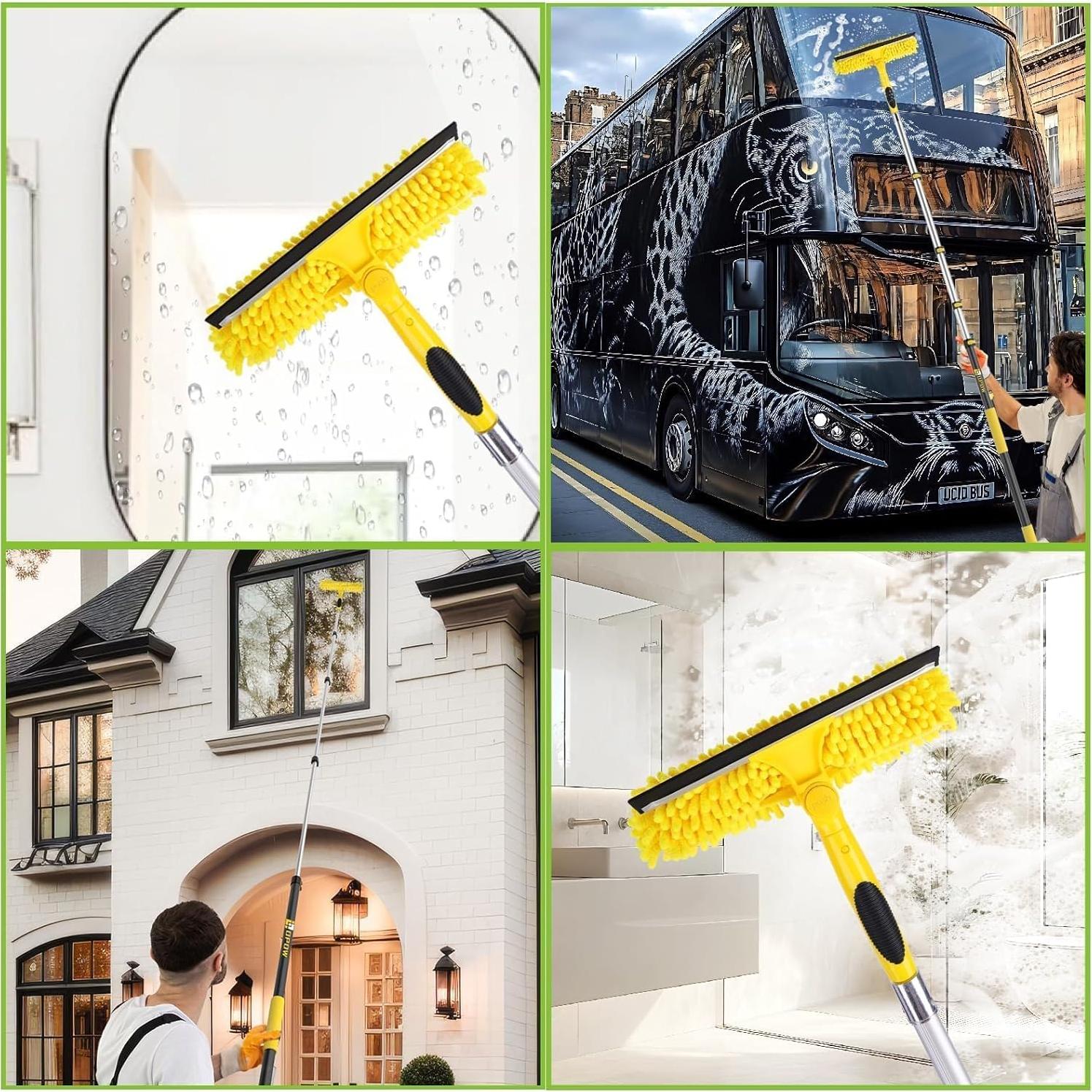 Squeegee Telescópico 2 en 1 Opow 365.76 cm con Paños Reutilizables
