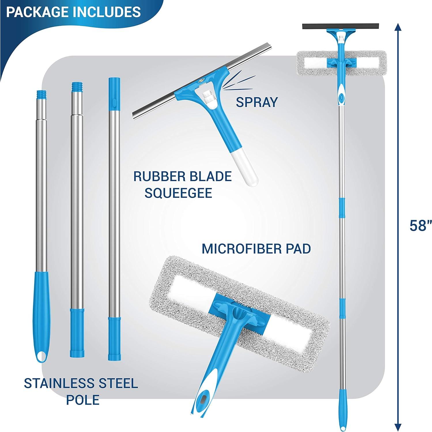 Limpiador de Ventanas SCRUBIT con Mango Extensible 147 cm