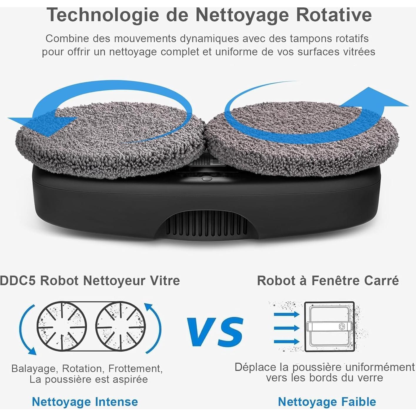 HUTT S7 Window Cleaning Robot, 5500Pa Suction, 3D Floating Chassis, HydroJet Water Spray 80ml Tank, Multiple Safety Systems, SLAM 4.0 Navigation, 8 x Cloths, All-in-One Storage Box