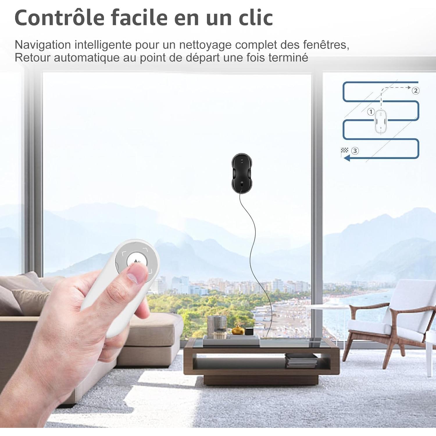 HUTT S7 Window Cleaning Robot, 5500Pa Suction, 3D Floating Chassis, HydroJet Water Spray 80ml Tank, Multiple Safety Systems, SLAM 4.0 Navigation, 8 x Cloths, All-in-One Storage Box