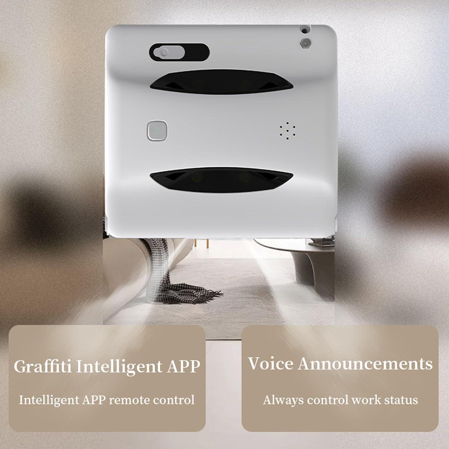 AYNEFY Window Cleaning Robot, High Accuracy Sensor Smart Window Cleaner Atomization Technology Window Vacuum Cleaner Professional 2800pa Suction Window Cleaner Robot (US Plug)