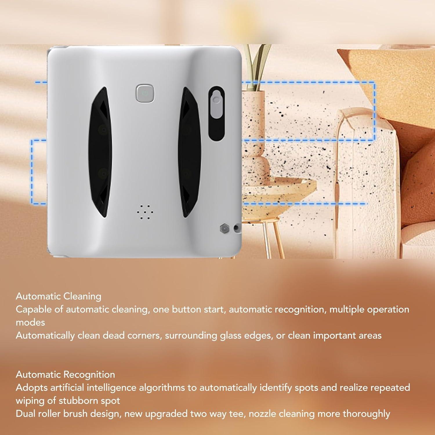 AYNEFY Window Cleaning Robot, High Accuracy Sensor Smart Window Cleaner Atomization Technology Window Vacuum Cleaner Professional 2800pa Suction Window Cleaner Robot (US Plug)