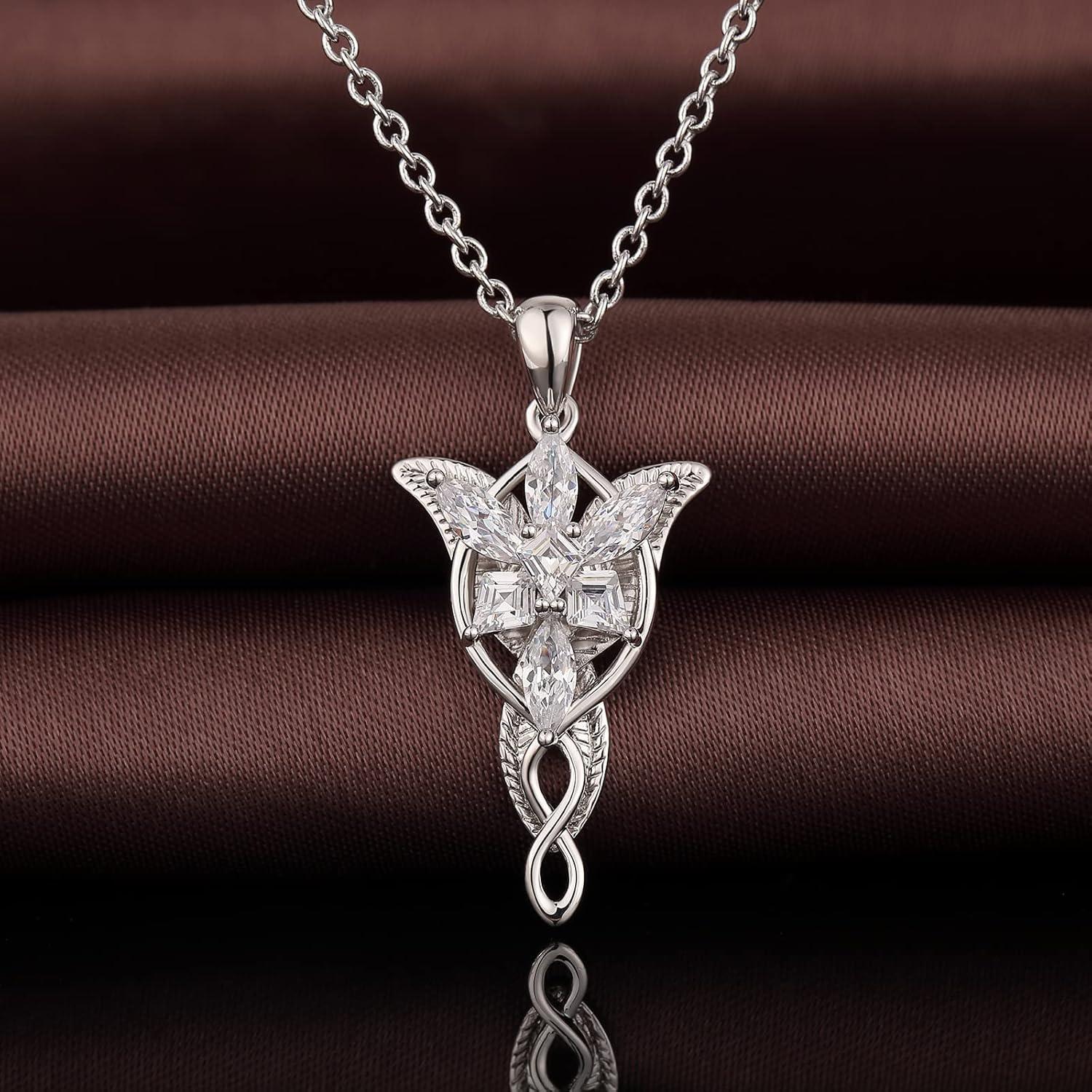 Collar Arwen Evenstar Oro Blanco 18K 45.72 cm Joyería Mujer