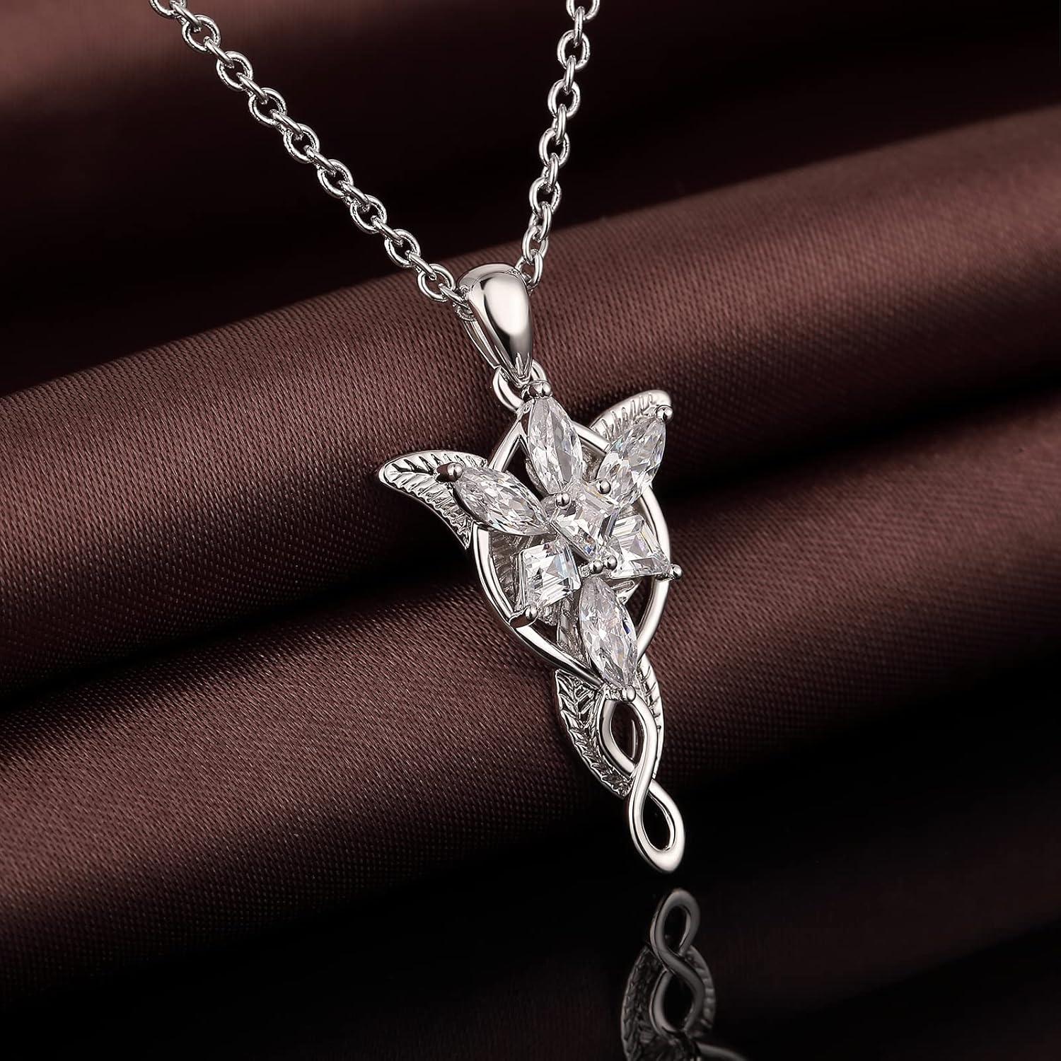 Collar Arwen Evenstar Oro Blanco 18K 45.72 cm Joyería Mujer