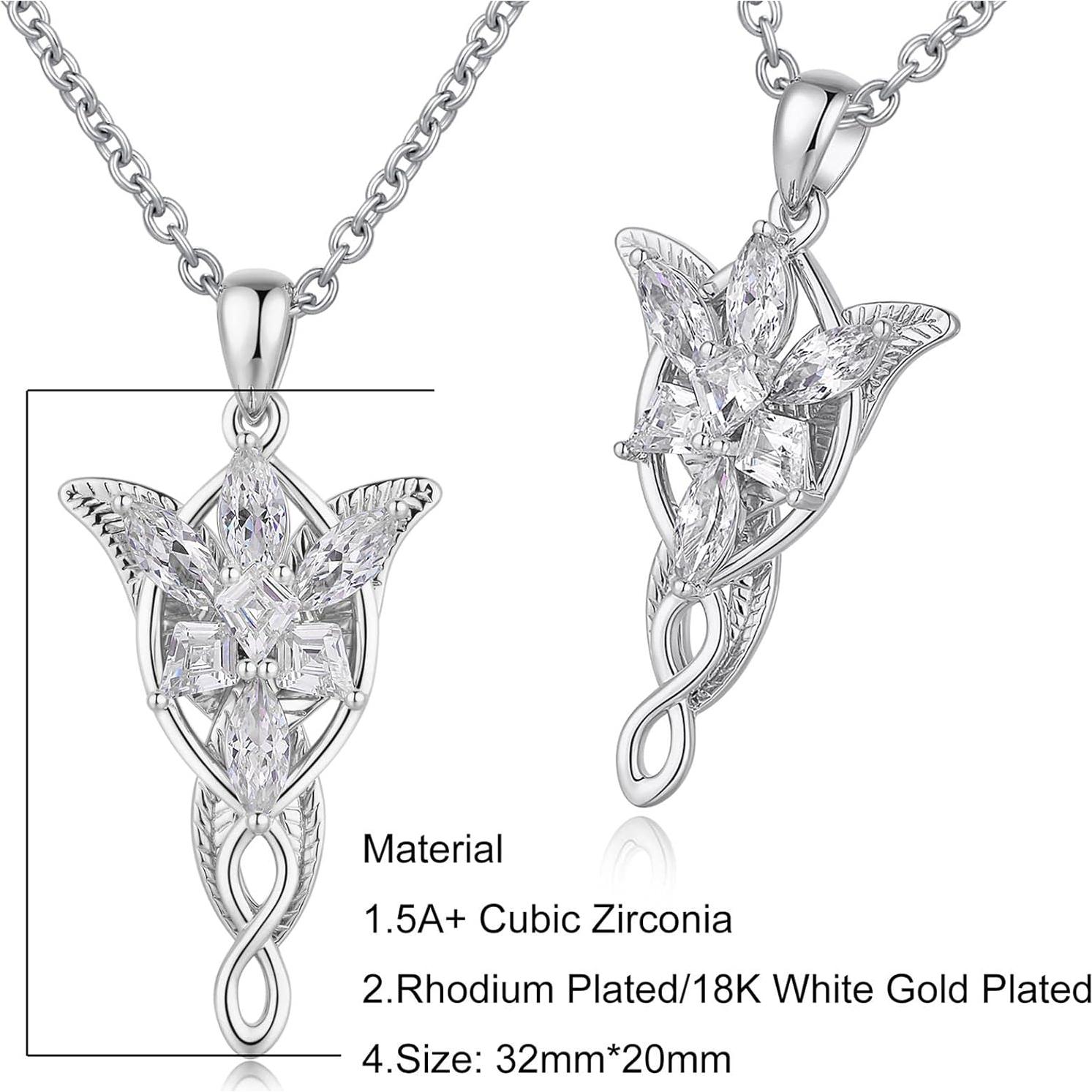 Collar Arwen Evenstar Oro Blanco 18K 45.72 cm Joyería Mujer