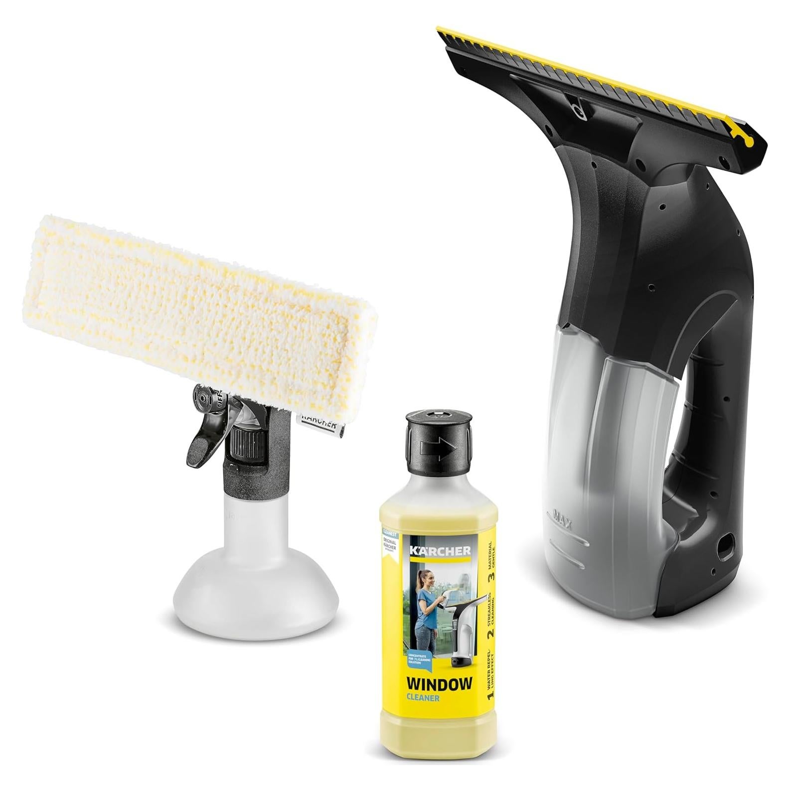 Kärcher WV 1 Electric Window Vacuum Squeegee 10" - Perfect for Showers, Mirrors, Glass, and Countertops - Electric Squeegee, Black