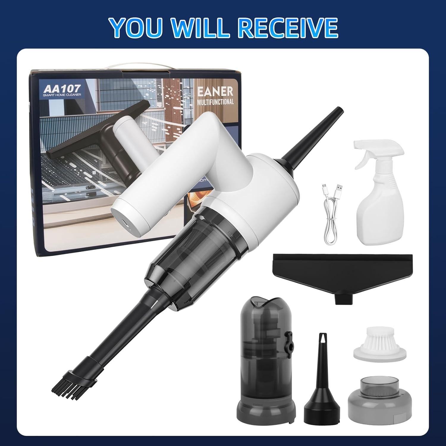 Limpiaparabrisas Inalámbrico MDK AA107 5 en 1 5000Pa 0.5kg