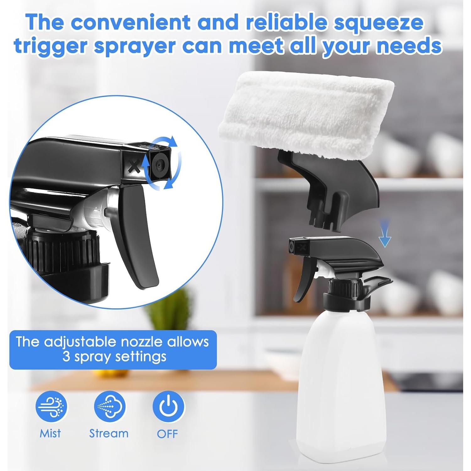 Window Vacuum Squeegee Cordless, Handheld Window Vac with Multi-Purpose Spray Bottle & Microfiber Cloth, Electric Cleaning Tool for Windows, Tiles, Mirror, Countertop, Car Windshield