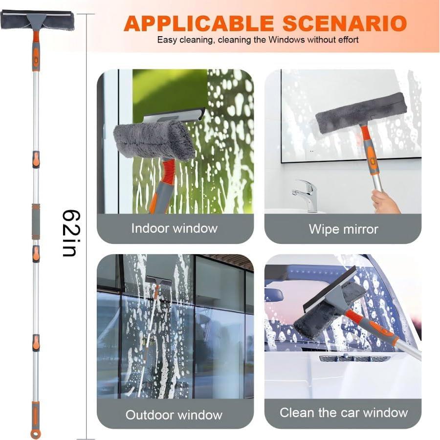 Limpiador de Ventanas Profesional LOMIDA 2 en 1 con Polo Extensible 157 cm