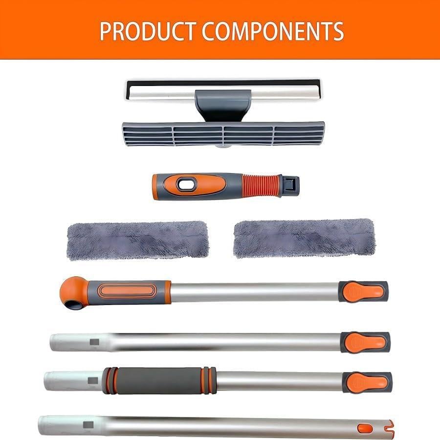 Limpiador de Ventanas Profesional LOMIDA 2 en 1 con Polo Extensible 157 cm