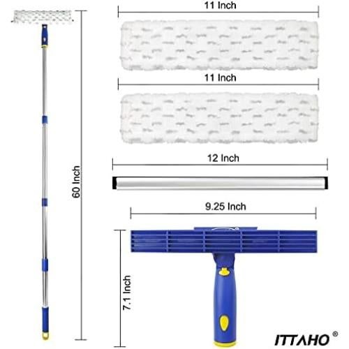 Limpiador de Ventanas ITTAHO 135 cm 2 en 1 con Raspador