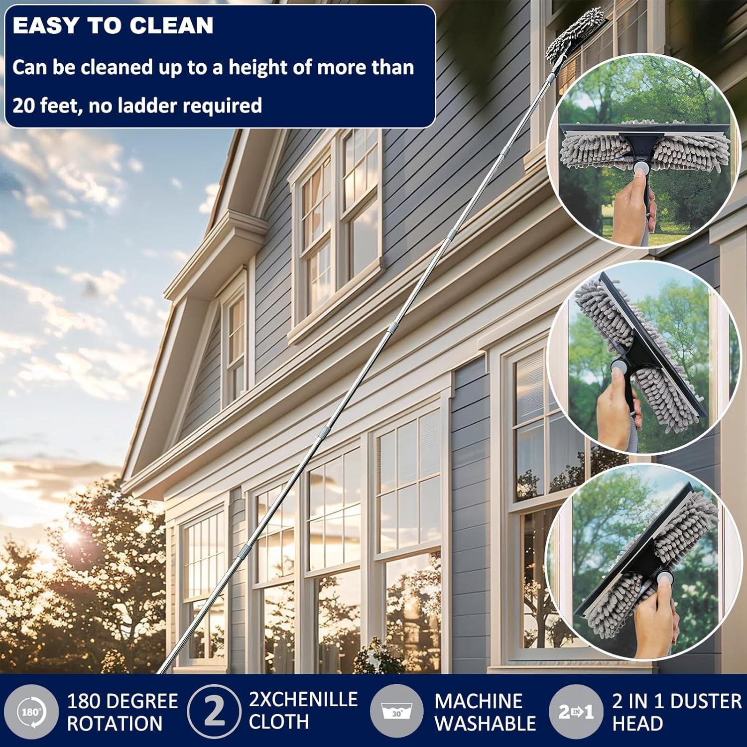 Limpiador de Ventanas 2 en 1 Toromp con Poste Extensible 3-4.3m