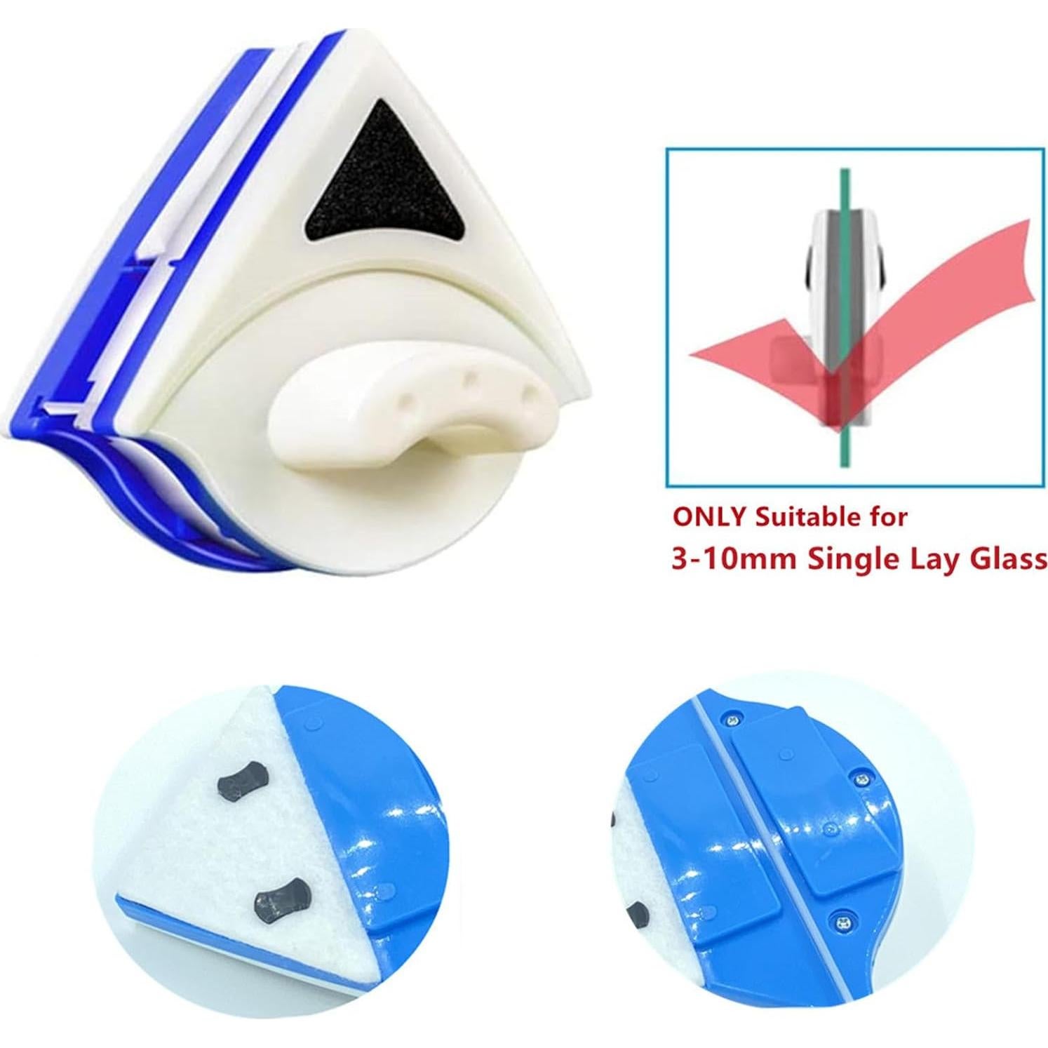 Limpiador Magnético de Ventanas HouCheer Doble Cara 3-8mm